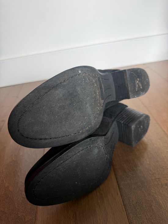 Earth Black Suede Lace-Up Ankle Boots with Button Detail - Picture 7 of 7